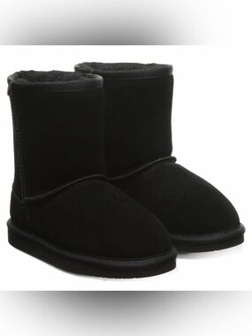 BearPaw Toddler Girl’s Black Suede Short Winter Boots Size 7